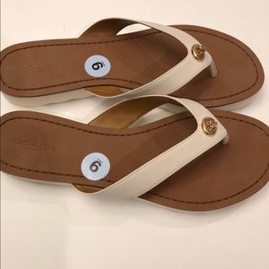 COACH Flip Flop Sandal Shelly Women US Sz 9 White